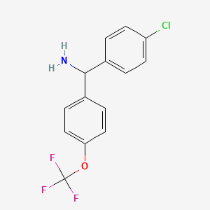 (4-Chlorophenyl)[4-(trifluoromethoxy)phenyl]methanamine
