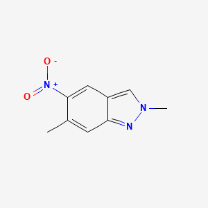 molecular formula C9H9N3O2 B2488196 2,6-二甲基-5-硝基-2H-吲唑 CAS No. 1092346-56-9