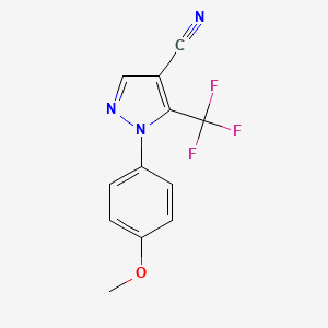 molecular formula C12H8F3N3O B2488197 1-(4-甲氧基苯基)-5-(三氟甲基)-1H-吡唑-4-碳腈 CAS No. 318497-84-6