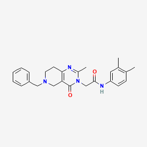 molecular formula C25H28N4O2 B2488198 2-(6-benzyl-2-methyl-4-oxo-5,6,7,8-tetrahydropyrido[4,3-d]pyrimidin-3(4H)-yl)-N-(3,4-dimethylphenyl)acetamide CAS No. 1251620-74-2