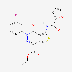 molecular formula C20H14FN3O5S B2488199 Ethyl 3-(3-fluorophenyl)-5-(furan-2-carboxamido)-4-oxo-3,4-dihydrothieno[3,4-d]pyridazine-1-carboxylate CAS No. 887224-70-6
