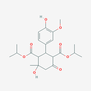 molecular formula C22H30O8 B248820 Dipropan-2-yl 4-hydroxy-2-(4-hydroxy-3-methoxyphenyl)-4-methyl-6-oxocyclohexane-1,3-dicarboxylate 