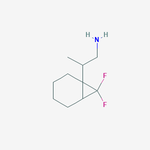 molecular formula C10H17F2N B2488205 2-(7,7-Difluoro-1-bicyclo[4.1.0]heptanyl)propan-1-amine CAS No. 2248287-21-8