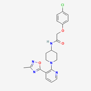 molecular formula C21H22ClN5O3 B2488209 2-(4-chlorophenoxy)-N-(1-(3-(3-methyl-1,2,4-oxadiazol-5-yl)pyridin-2-yl)piperidin-4-yl)acetamide CAS No. 1396815-20-5