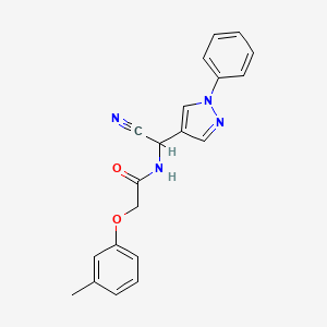 molecular formula C20H18N4O2 B2488220 N-[cyano(1-phenyl-1H-pyrazol-4-yl)methyl]-2-(3-methylphenoxy)acetamide CAS No. 1280922-12-4