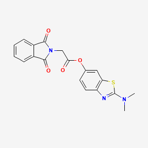 molecular formula C19H15N3O4S B2488221 2-(Dimethylamino)benzo[d]thiazol-6-yl 2-(1,3-dioxoisoindolin-2-yl)acetate CAS No. 953135-86-9