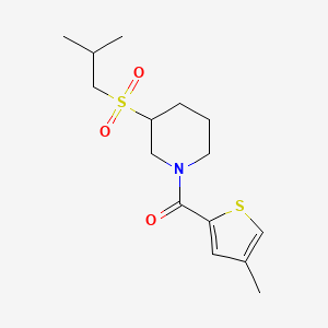 molecular formula C15H23NO3S2 B2488243 3-(2-Methylpropanesulfonyl)-1-(4-methylthiophene-2-carbonyl)piperidine CAS No. 2097860-15-4