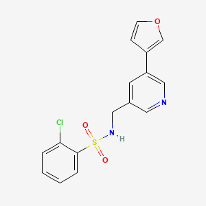 2-chloro-N-((5-(furan-3-yl)pyridin-3-yl)methyl)benzenesulfonamide