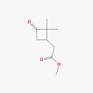 molecular formula C9H14O3 B2488253 甲基-2-(2,2-二甲基-3-氧代环丁基)乙酸酯 CAS No. 27830-36-0