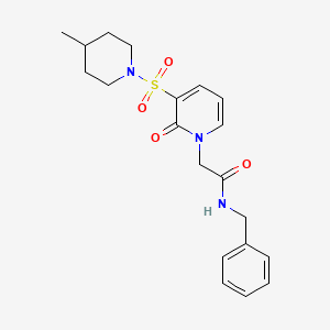 molecular formula C20H25N3O4S B2488272 N-benzyl-2-(3-((4-methylpiperidin-1-yl)sulfonyl)-2-oxopyridin-1(2H)-yl)acetamide CAS No. 1251609-14-9