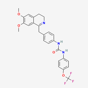 molecular formula C26H24F3N3O4 B2488288 1-[4-[(6,7-Dimethoxy-3,4-dihydroisoquinolin-1-yl)methyl]phenyl]-3-[4-(trifluoromethoxy)phenyl]urea CAS No. 1023493-40-4