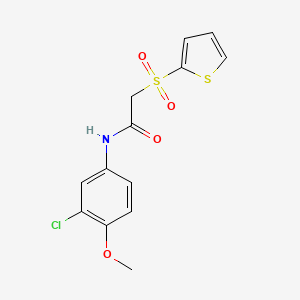 molecular formula C13H12ClNO4S2 B2488292 N-(3-氯-4-甲氧基苯基)-2-(噻吩-2-基磺酰)乙酰胺 CAS No. 1021046-50-3
