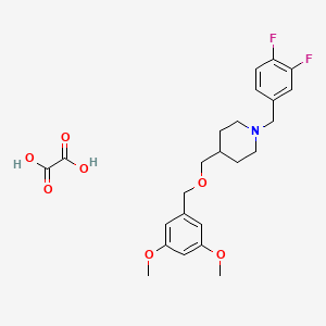 molecular formula C24H29F2NO7 B2488295 1-(3,4-Difluorobenzyl)-4-(((3,5-dimethoxybenzyl)oxy)methyl)piperidine oxalate CAS No. 1396877-19-2