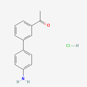 molecular formula C14H14ClNO B2488296 1-(4'-Aminobiphenyl-3-yl)ethanone hydrochloride CAS No. 1197226-03-1