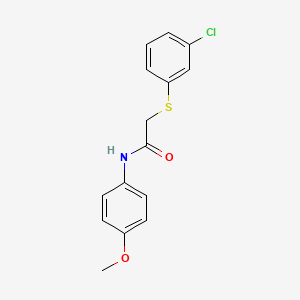 molecular formula C15H14ClNO2S B2488303 2-[(3-chlorophenyl)sulfanyl]-N-(4-methoxyphenyl)acetamide CAS No. 344264-51-3