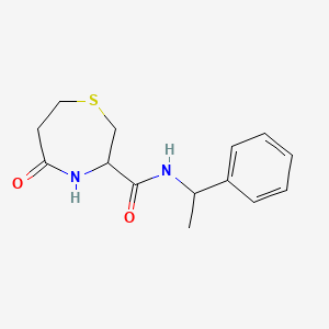 molecular formula C14H18N2O2S B2488310 5-oxo-N-(1-phenylethyl)-1,4-thiazepane-3-carboxamide CAS No. 1396556-50-5
