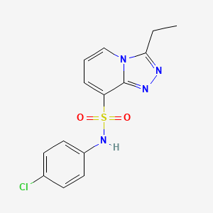 molecular formula C14H13ClN4O2S B2488316 N-(4-chlorophenyl)-3-ethyl[1,2,4]triazolo[4,3-a]pyridine-8-sulfonamide CAS No. 1986427-95-5