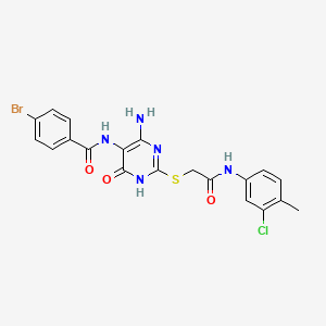 N-(4-amino-2-((2-((3-chloro-4-methylphenyl)amino)-2-oxoethyl)thio)-6-oxo-1,6-dihydropyrimidin-5-yl)-4-bromobenzamide