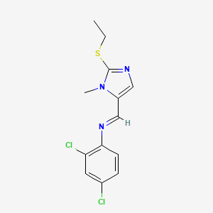 2,4-dichloro-N-{[2-(ethylsulfanyl)-1-methyl-1H-imidazol-5-yl]methylene}aniline
