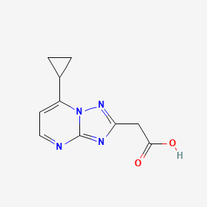 molecular formula C10H10N4O2 B2488324 Acide 2-(7-cyclopropyl-[1,2,4]triazolo[1,5-a]pyrimidin-2-yl)acétique CAS No. 1160245-81-7