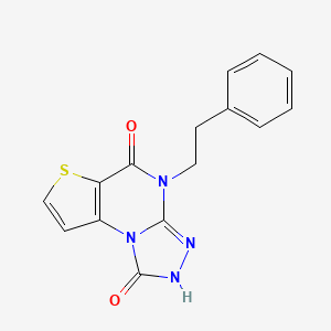 molecular formula C15H12N4O2S B2488329 4-phenethylthieno[2,3-e][1,2,4]triazolo[4,3-a]pyrimidine-1,5(2H,4H)-dione CAS No. 1358627-09-4