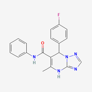 molecular formula C19H16FN5O B2488336 7-(4-fluorophenyl)-5-methyl-N-phenyl-4,7-dihydro[1,2,4]triazolo[1,5-a]pyrimidine-6-carboxamide CAS No. 367907-34-4