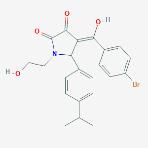 molecular formula C22H22BrNO4 B248834 4-(4-bromobenzoyl)-3-hydroxy-1-(2-hydroxyethyl)-5-(4-isopropylphenyl)-1,5-dihydro-2H-pyrrol-2-one 