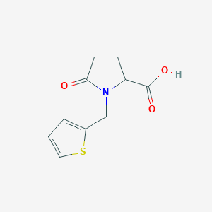 molecular formula C10H11NO3S B2488353 5-氧-1-(2-噻吩甲基)-2-吡咯啉羧酸 CAS No. 147648-56-4