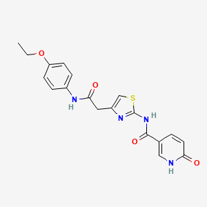 molecular formula C19H18N4O4S B2488367 N-(4-(2-((4-ethoxyphenyl)amino)-2-oxoethyl)thiazol-2-yl)-6-oxo-1,6-dihydropyridine-3-carboxamide CAS No. 946337-06-0