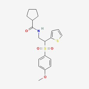N-[2-[(4-methoxyphenyl)sulfonyl]-2-(2-thienyl)ethyl]cyclopentanecarboxamide