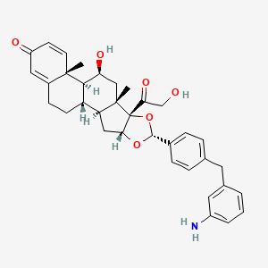 (1S,2S,4R,6R,8S,9S,11S,12S,13R)-6-[4-[(3-Aminophenyl)methyl]phenyl]-11-hydroxy-8-(2-hydroxyacetyl)-9,13-dimethyl-5,7-dioxapentacyclo[10.8.0.02,9.04,8.013,18]icosa-14,17-dien-16-one