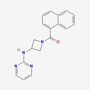 molecular formula C18H16N4O B2488378 Naphthalen-1-yl(3-(pyrimidin-2-ylamino)azetidin-1-yl)methanone CAS No. 2034223-09-9