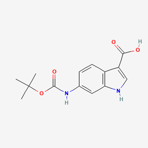 6-[(2-Methylpropan-2-yl)oxycarbonylamino]-1H-indole-3-carboxylic acid