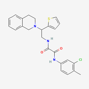 molecular formula C24H24ClN3O2S B2488384 N1-(3-chloro-4-methylphenyl)-N2-(2-(3,4-dihydroisoquinolin-2(1H)-yl)-2-(thiophen-2-yl)ethyl)oxalamide CAS No. 898452-81-8
