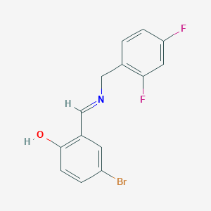molecular formula C14H10BrF2NO B2488385 4-bromo-2-{(E)-[(2,4-difluorobenzyl)imino]methyl}phenol CAS No. 1232821-84-9