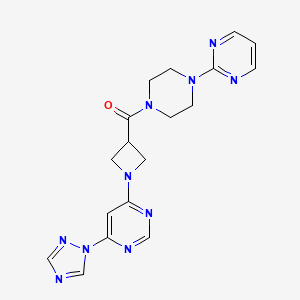 (1-(6-(1H-1,2,4-triazol-1-yl)pyrimidin-4-yl)azetidin-3-yl)(4-(pyrimidin-2-yl)piperazin-1-yl)methanone