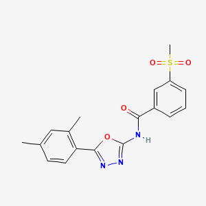 molecular formula C18H17N3O4S B2488389 N-[5-(2,4-dimethylphenyl)-1,3,4-oxadiazol-2-yl]-3-methanesulfonylbenzamide CAS No. 896293-05-3