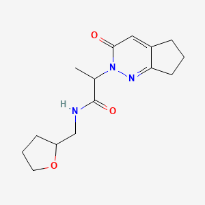 2-(3-oxo-3,5,6,7-tetrahydro-2H-cyclopenta[c]pyridazin-2-yl)-N-((tetrahydrofuran-2-yl)methyl)propanamide