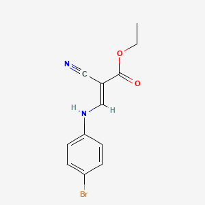 molecular formula C12H11BrN2O2 B2488396 Ethyl 3-[(4-bromophenyl)amino]-2-cyanoprop-2-enoate CAS No. 59747-00-1
