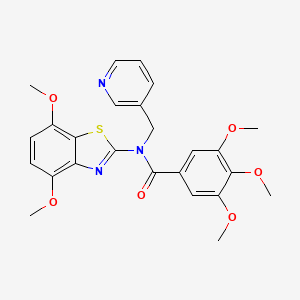 molecular formula C25H25N3O6S B2488404 N-(4,7-二甲氧基苯并[d]噻唑-2-基)-3,4,5-三甲氧基-N-(吡啶-3-基甲基)苯甲酰胺 CAS No. 895430-91-8
