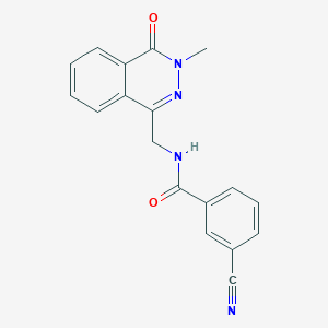 molecular formula C18H14N4O2 B2488411 3-氰基-N-((3-甲基-4-氧代-3,4-二氢喹唑-1-基)甲基)苯甲酰胺 CAS No. 1396781-97-7