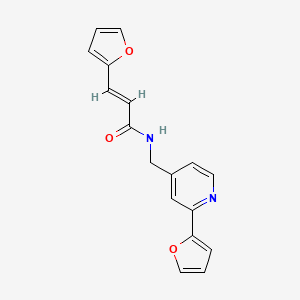 (E)-3-(furan-2-yl)-N-((2-(furan-2-yl)pyridin-4-yl)methyl)acrylamide