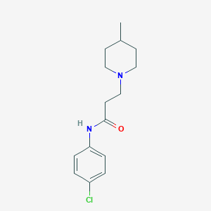molecular formula C15H21ClN2O B248842 N-(4-chlorophenyl)-3-(4-methylpiperidin-1-yl)propanamide 