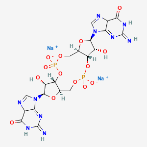 molecular formula C20H22N10Na2O14P2 B2488428 Guanylyl-(3'-->5')-3'-guanylicacid,cyclicnucleotide,disodiumsalt CAS No. 2222132-40-1