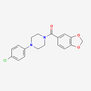 molecular formula C18H17ClN2O3 B2488437 1,3-Benzodioxol-5-yl[4-(4-chlorophenyl)piperazin-1-yl]methanone CAS No. 352679-40-4