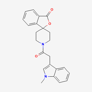 molecular formula C23H22N2O3 B2488438 1'-(2-(1-méthyl-1H-indol-3-yl)acétyl)-3H-spiro[isobenzofuran-1,4'-pipéridin]-3-one CAS No. 1705091-64-0