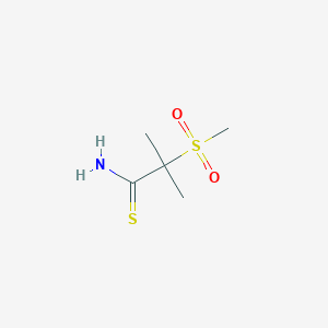 molecular formula C5H11NO2S2 B2488444 2-Methanesulfonyl-2-methylpropanethioamide CAS No. 2137602-48-1