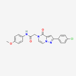 molecular formula C21H17ClN4O3 B2488445 2-[2-(4-chlorophenyl)-4-oxopyrazolo[1,5-a]pyrazin-5(4H)-yl]-N-(4-methoxyphenyl)acetamide CAS No. 941982-21-4