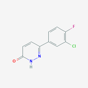 molecular formula C10H6ClFN2O B2488448 6-(3-Chloro-4-fluorophenyl)pyridazin-3-ol CAS No. 62902-73-2