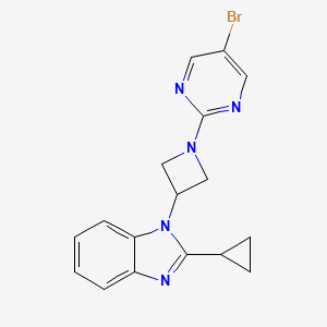 molecular formula C17H16BrN5 B2488454 1-[1-(5-Bromopyrimidin-2-yl)azetidin-3-yl]-2-cyclopropylbenzimidazole CAS No. 2380085-99-2